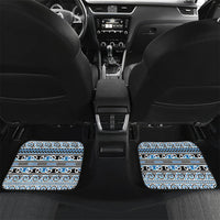 Aotearoa Iwi Ngati Porou Car Mats Maori Wharenui House Tribal Pattern LT9 Set 2pcs - Back Blue - Polynesian Pride