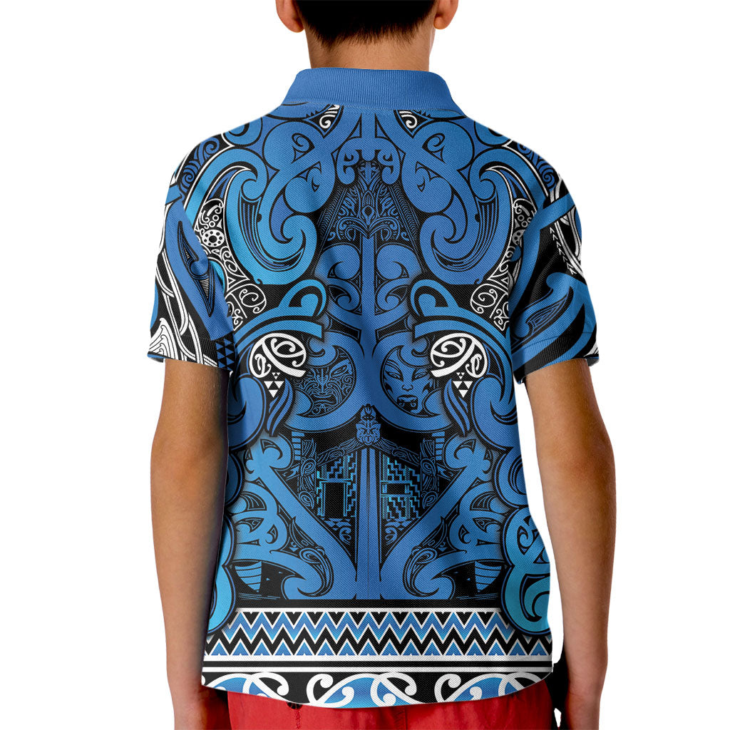 Aotearoa Iwi Ngati Porou Kid Polo Shirt Maori Wharenui House Tribal Pattern LT9 - Polynesian Pride