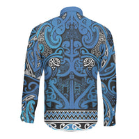 Aotearoa Iwi Ngati Porou Long Sleeve Button Shirt Maori Wharenui House Tribal Pattern LT9 - Polynesian Pride