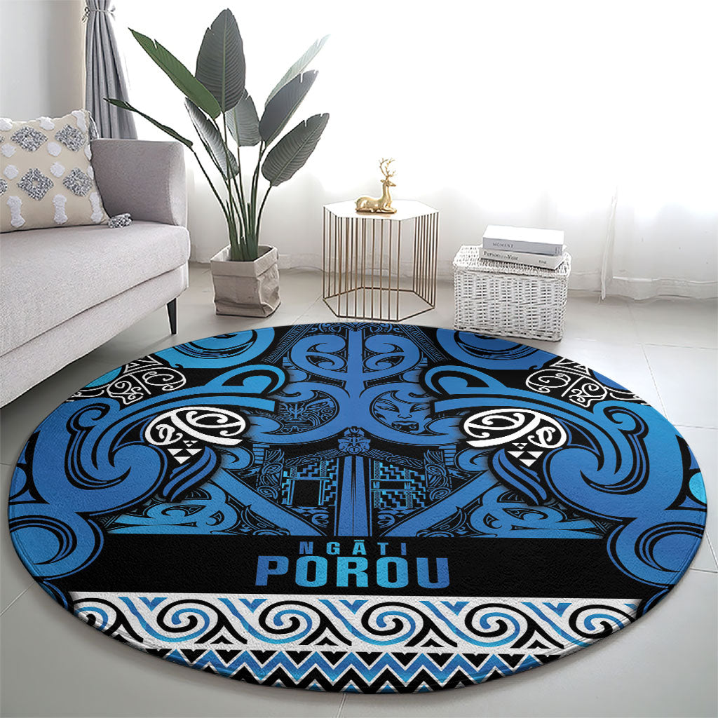 Aotearoa Iwi Ngati Porou Round Carpet Maori Wharenui House Tribal Pattern LT9 - Polynesian Pride