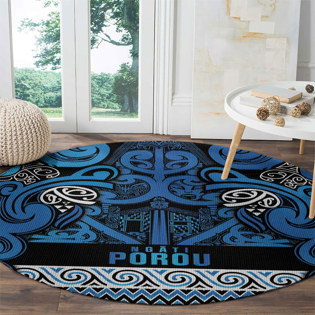 Aotearoa Iwi Ngati Porou Round Carpet Maori Wharenui House Tribal Pattern LT9 - Polynesian Pride
