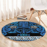 Aotearoa Iwi Ngati Porou Round Carpet Maori Wharenui House Tribal Pattern LT9 - Polynesian Pride