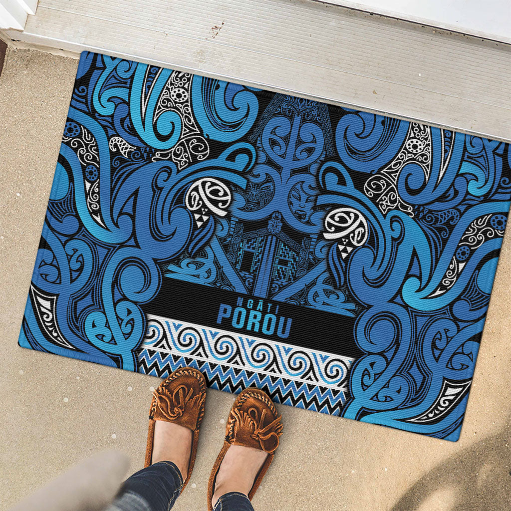 Aotearoa Iwi Ngati Porou Rubber Doormat Maori Wharenui House Tribal Pattern LT9 - Polynesian Pride