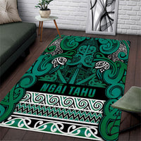 Aotearoa Iwi Ngai Tahu Area Rug Maori Wharenui House Tribal Pattern LT9 Turquoise - Polynesian Pride