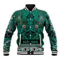 Aotearoa Iwi Ngai Tahu Baseball Jacket Maori Wharenui House Tribal Pattern LT9 Unisex Turquoise - Polynesian Pride