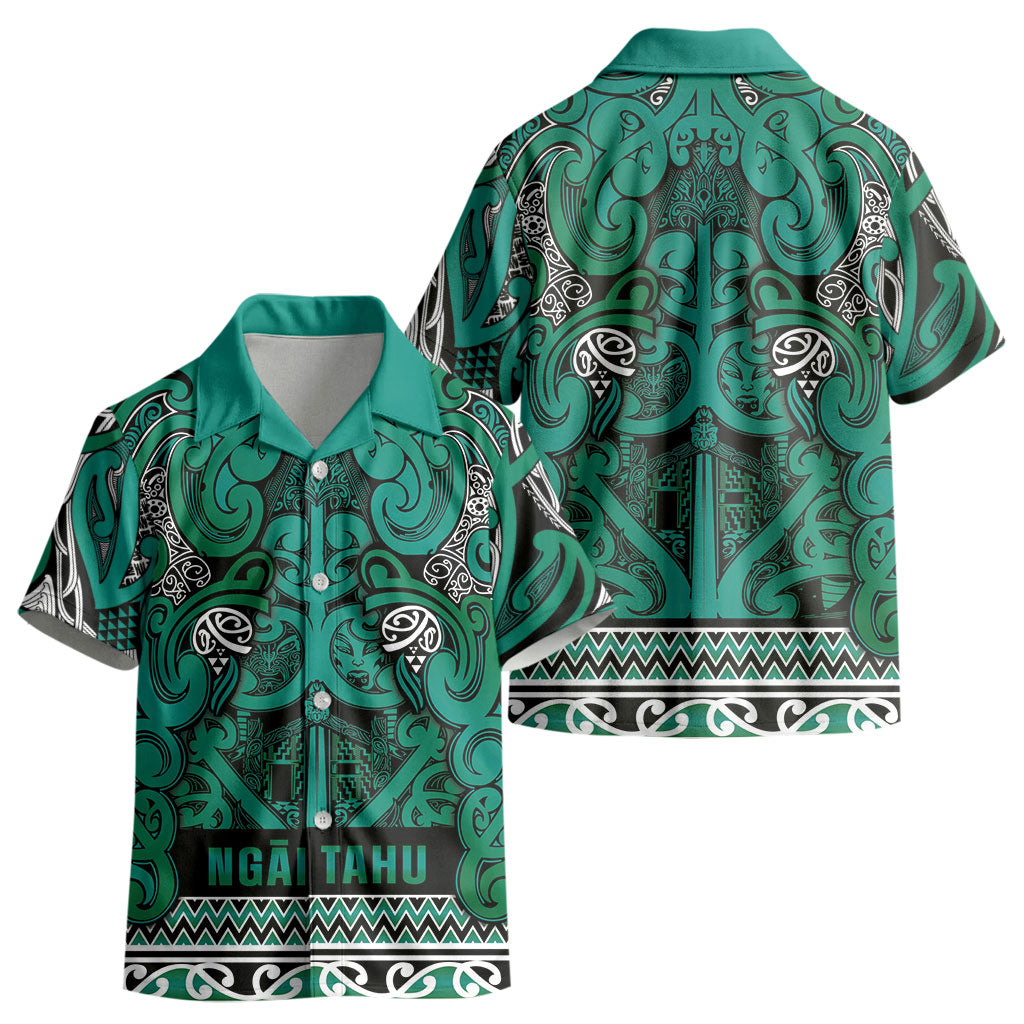 Aotearoa Iwi Ngai Tahu Kid Hawaiian Shirt Maori Wharenui House Tribal Pattern LT9 - Polynesian Pride