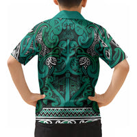 Aotearoa Iwi Ngai Tahu Kid Hawaiian Shirt Maori Wharenui House Tribal Pattern LT9 - Polynesian Pride