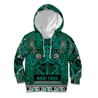 Aotearoa Iwi Ngai Tahu Kid Hoodie Maori Wharenui House Tribal Pattern LT9 Hoodie Turquoise - Polynesian Pride