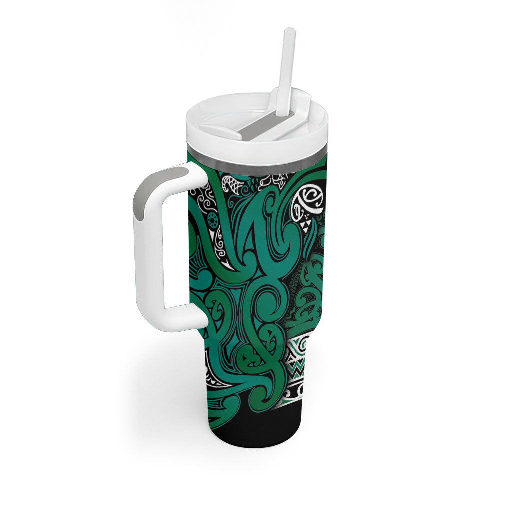 Aotearoa Iwi Ngai Tahu Tumbler With Handle Maori Wharenui House Tribal Pattern LT9 - Polynesian Pride