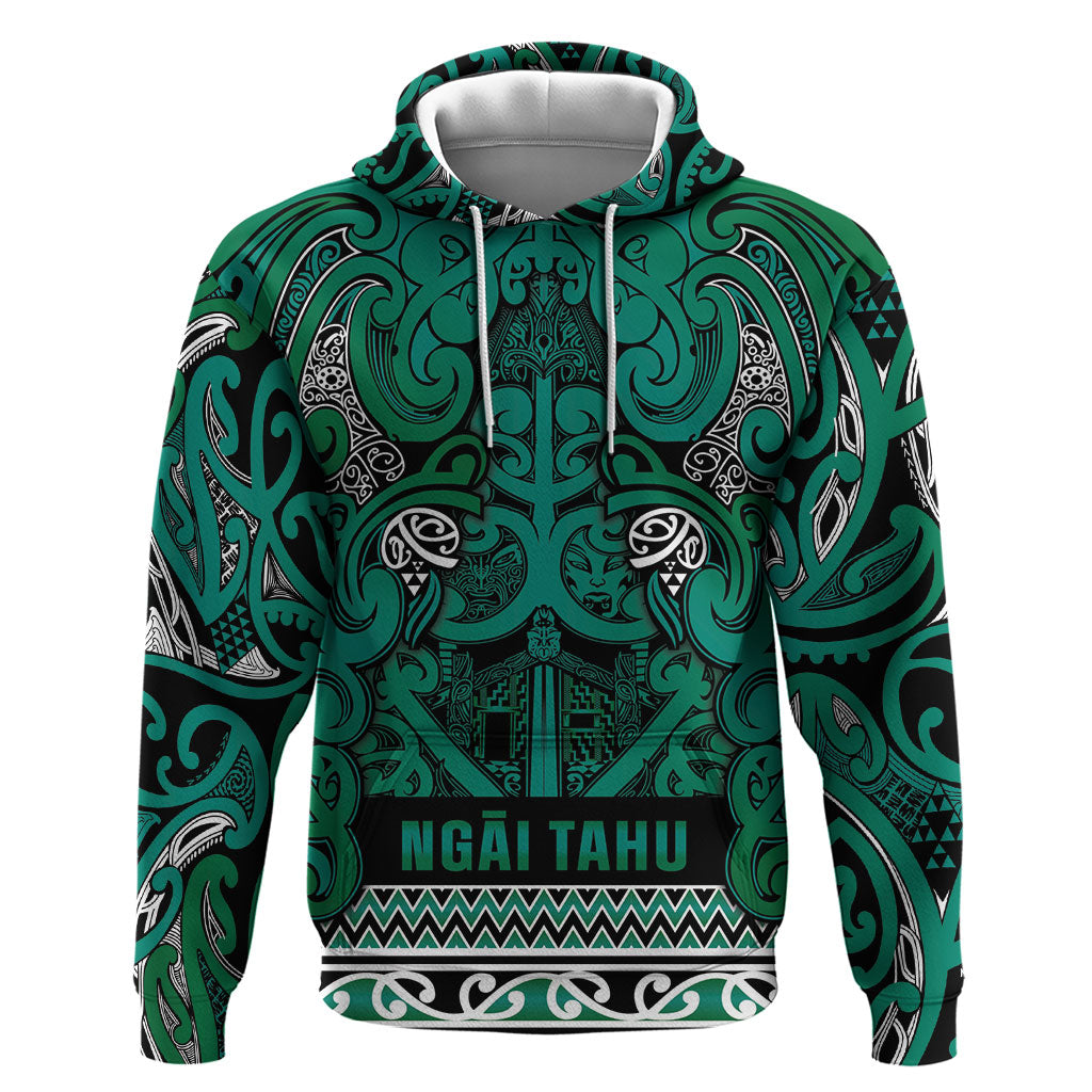 Aotearoa Iwi Ngai Tahu Zip Hoodie Maori Wharenui House Tribal Pattern LT9 Pullover Hoodie Turquoise - Polynesian Pride