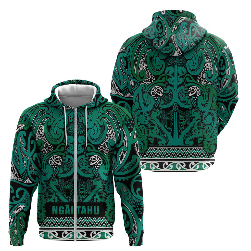 Aotearoa Iwi Ngai Tahu Zip Hoodie Maori Wharenui House Tribal Pattern LT9 - Polynesian Pride
