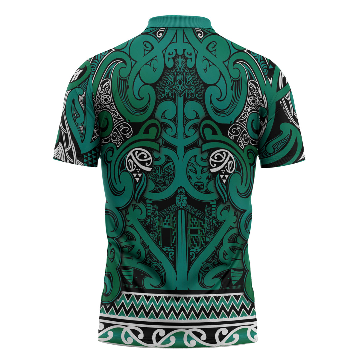 Aotearoa Iwi Ngai Tahu Zipper Polo Shirt Maori Wharenui House Tribal Pattern LT9 - Polynesian Pride