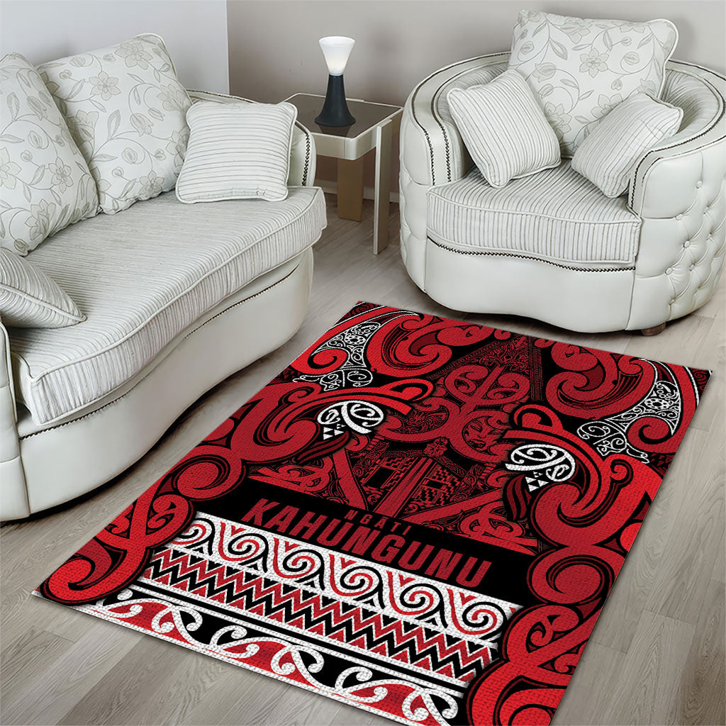 Aotearoa Iwi Ngati Kahungunu Area Rug Maori Wharenui House Tribal Pattern LT9 - Polynesian Pride