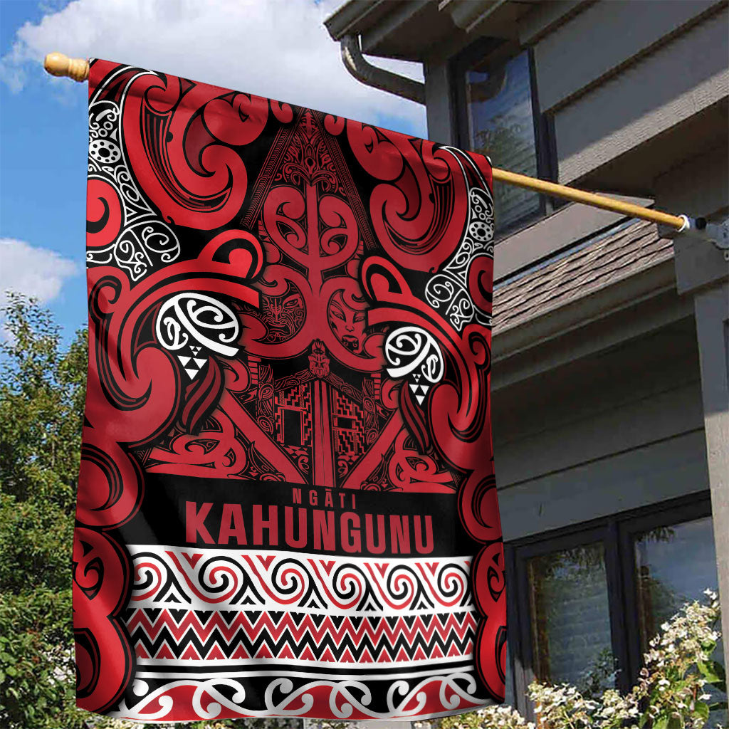 Aotearoa Iwi Ngati Kahungunu Garden Flag Maori Wharenui House Tribal Pattern LT9 - Polynesian Pride