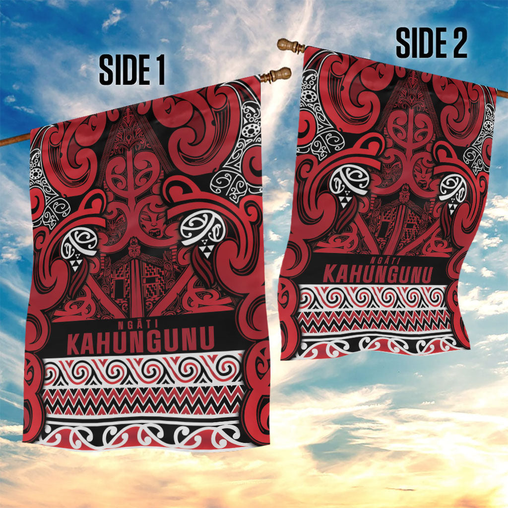 Aotearoa Iwi Ngati Kahungunu Garden Flag Maori Wharenui House Tribal Pattern LT9 - Polynesian Pride