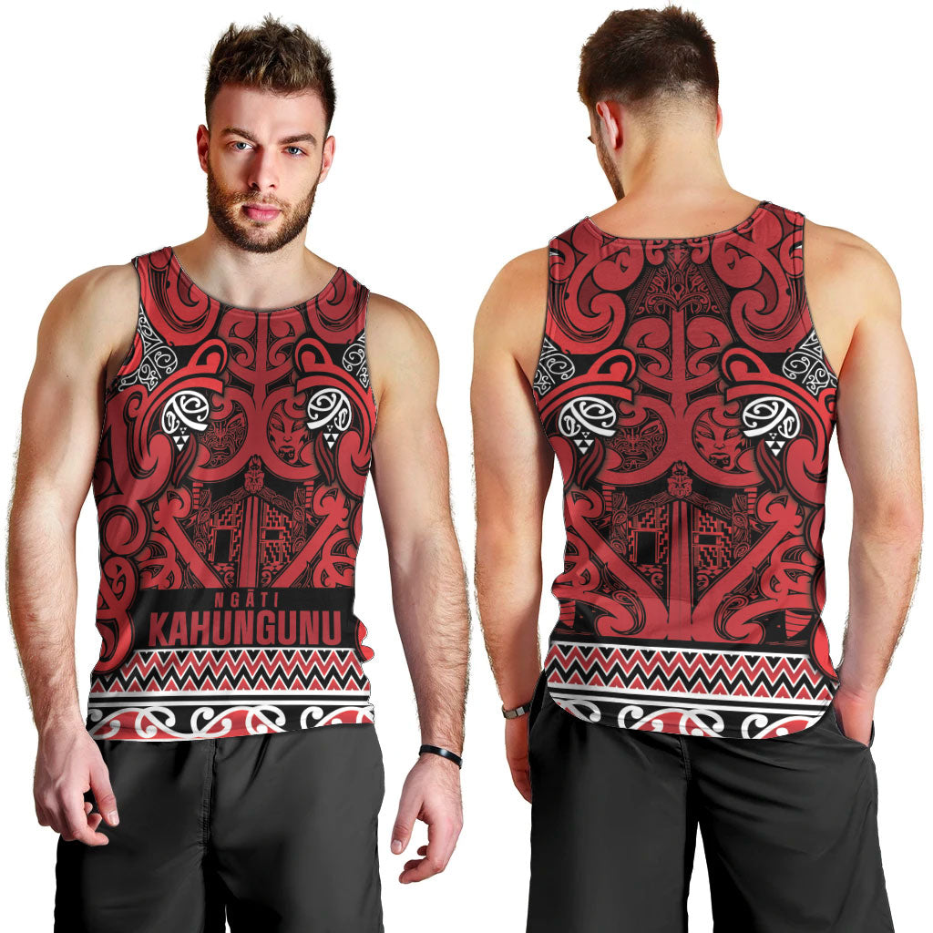 Aotearoa Iwi Ngati Kahungunu Men Tank Top Maori Wharenui House Tribal Pattern LT9 - Polynesian Pride