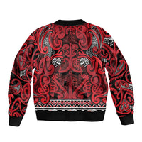 Aotearoa Iwi Ngati Kahungunu Sleeve Zip Bomber Jacket Maori Wharenui House Tribal Pattern LT9 - Polynesian Pride