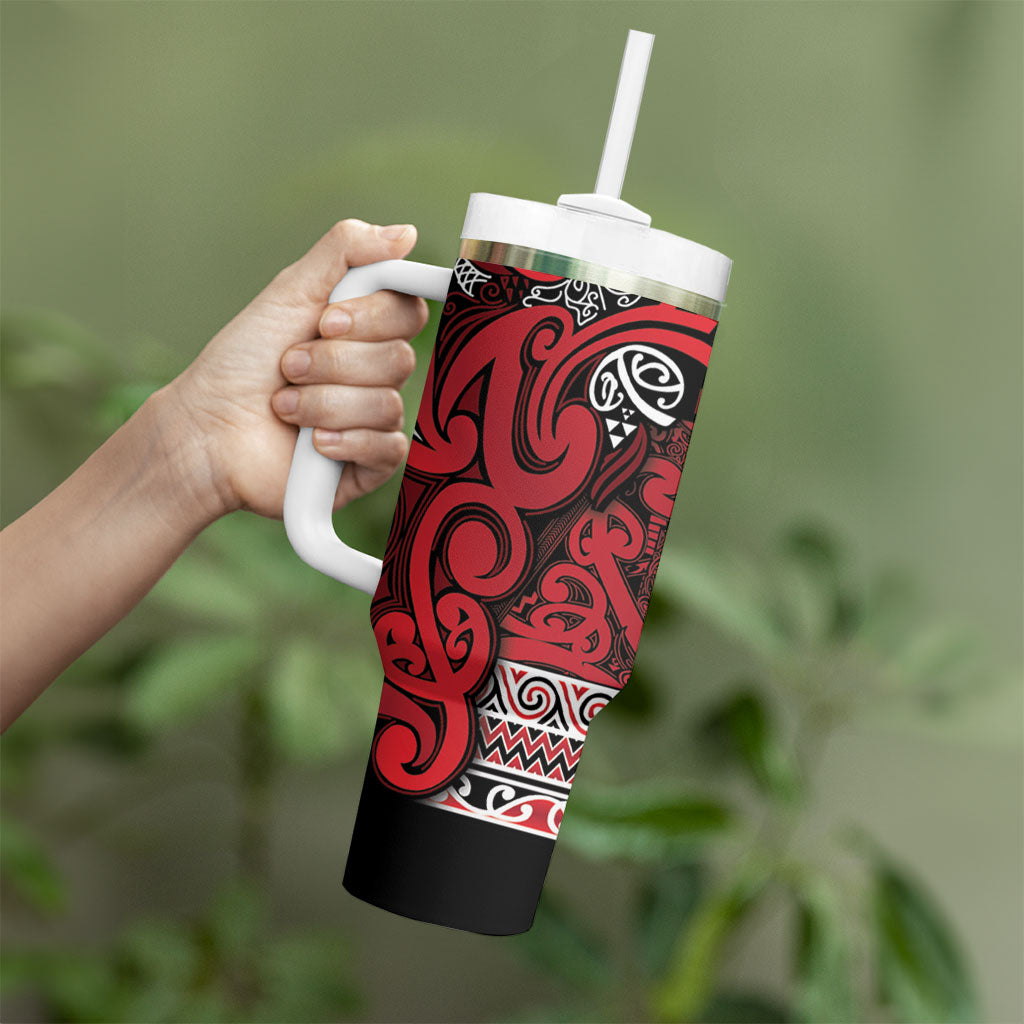 Aotearoa Iwi Ngati Kahungunu Tumbler With Handle Maori Wharenui House Tribal Pattern LT9 - Polynesian Pride