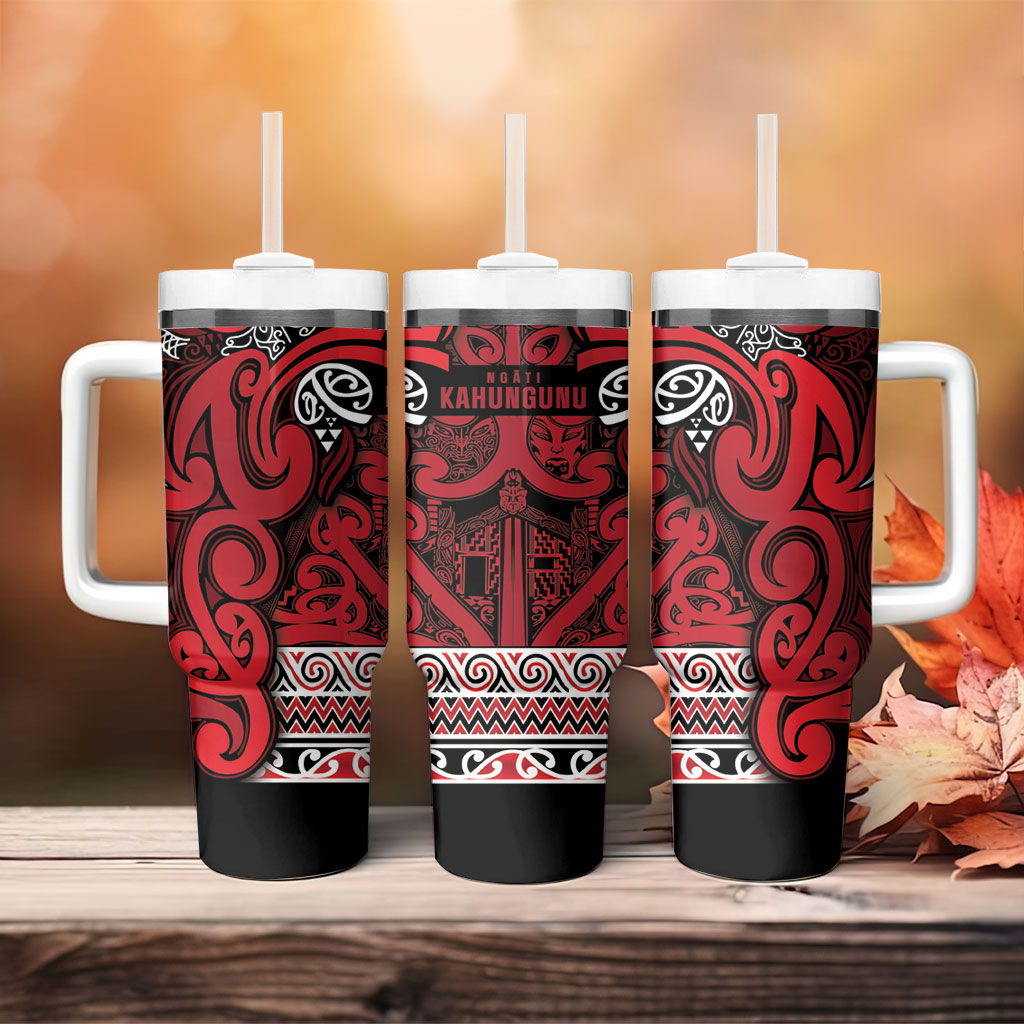 Aotearoa Iwi Ngati Kahungunu Tumbler With Handle Maori Wharenui House Tribal Pattern LT9 - Polynesian Pride