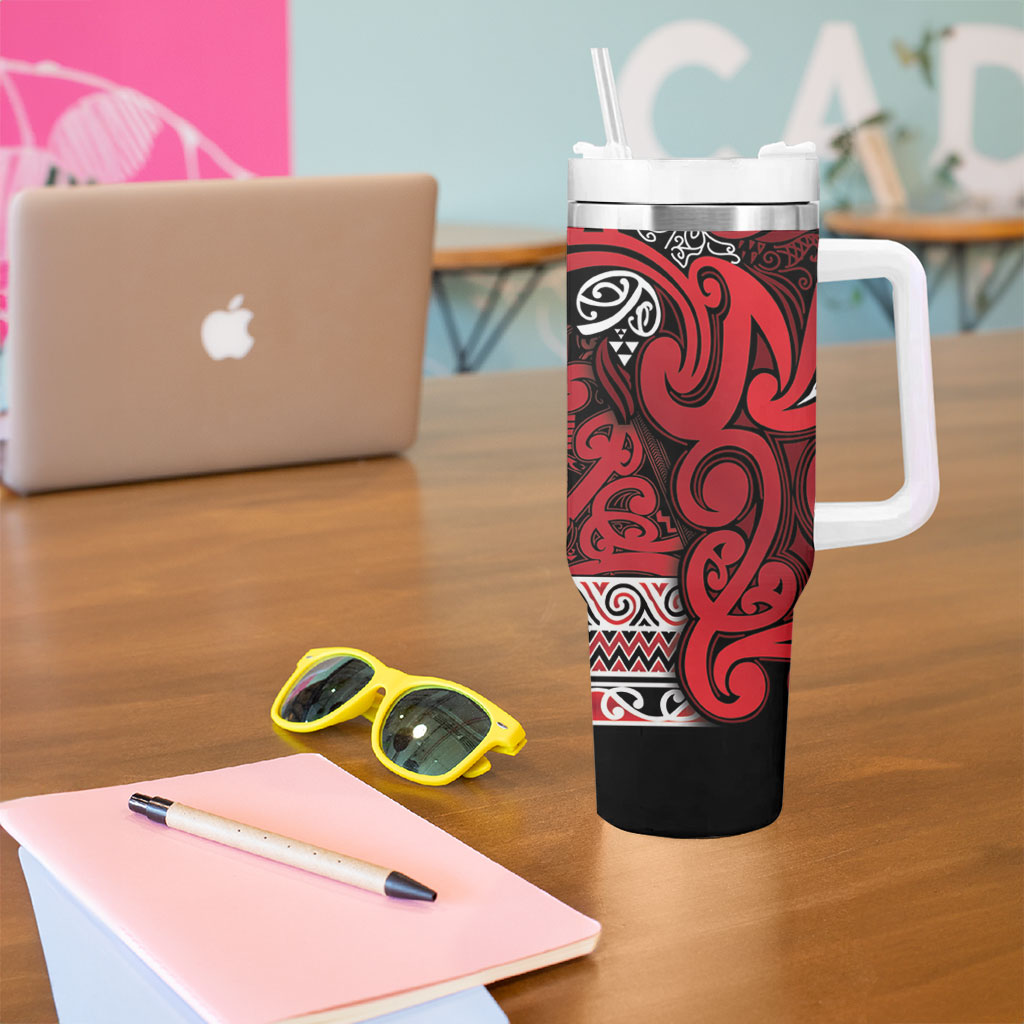 Aotearoa Iwi Ngati Kahungunu Tumbler With Handle Maori Wharenui House Tribal Pattern LT9 - Polynesian Pride