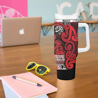 Aotearoa Iwi Ngati Kahungunu Tumbler With Handle Maori Wharenui House Tribal Pattern LT9 - Polynesian Pride