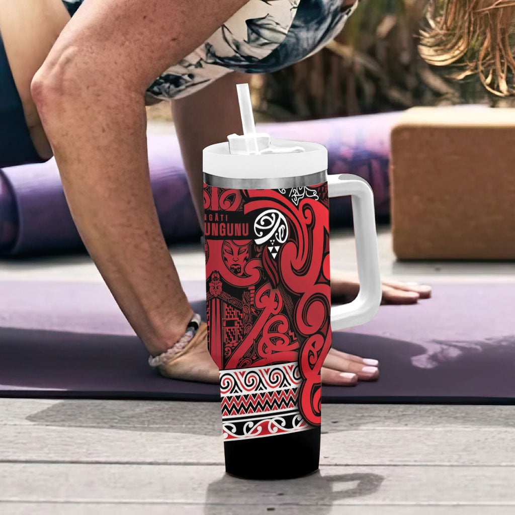 Aotearoa Iwi Ngati Kahungunu Tumbler With Handle Maori Wharenui House Tribal Pattern LT9 - Polynesian Pride