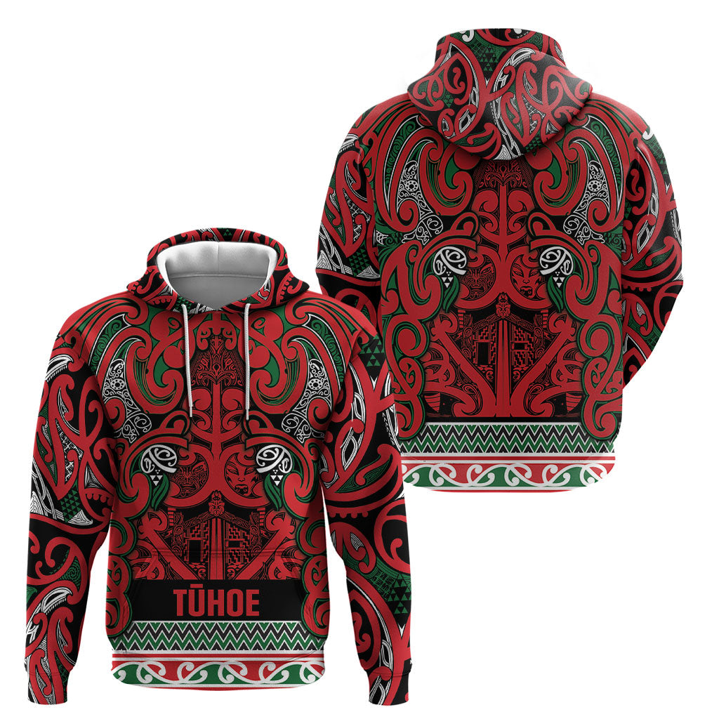 Aotearoa Iwi Tuhoe Hoodie Maori Wharenui House Tribal Pattern LT9 - Polynesian Pride