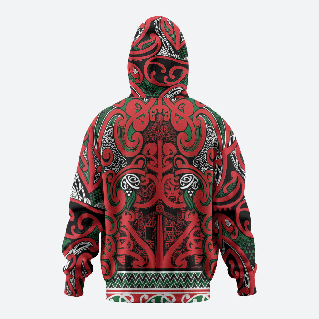 Aotearoa Iwi Tuhoe Hoodie Maori Wharenui House Tribal Pattern LT9 - Polynesian Pride