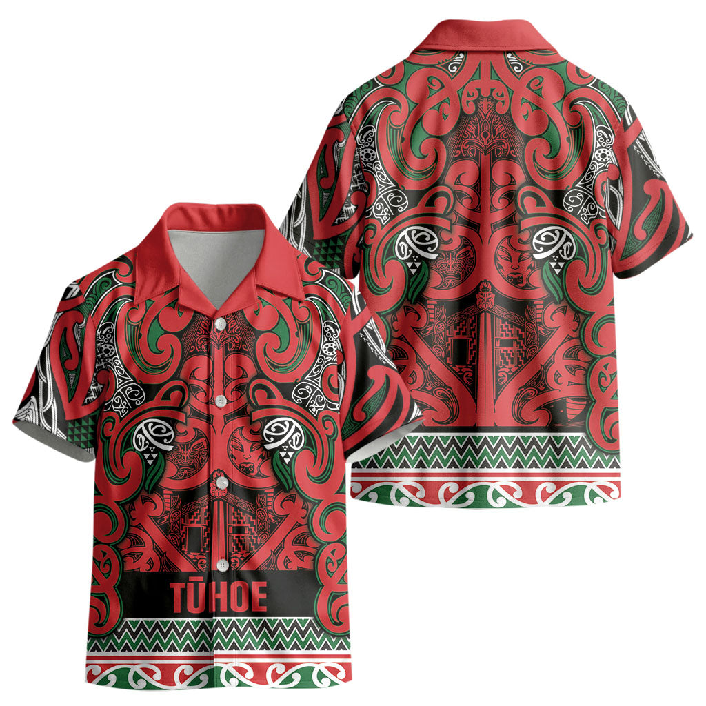Aotearoa Iwi Tuhoe Kid Hawaiian Shirt Maori Wharenui House Tribal Pattern LT9 - Polynesian Pride