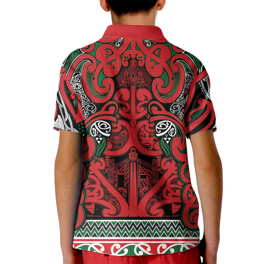 Aotearoa Iwi Tuhoe Kid Polo Shirt Maori Wharenui House Tribal Pattern LT9 - Polynesian Pride