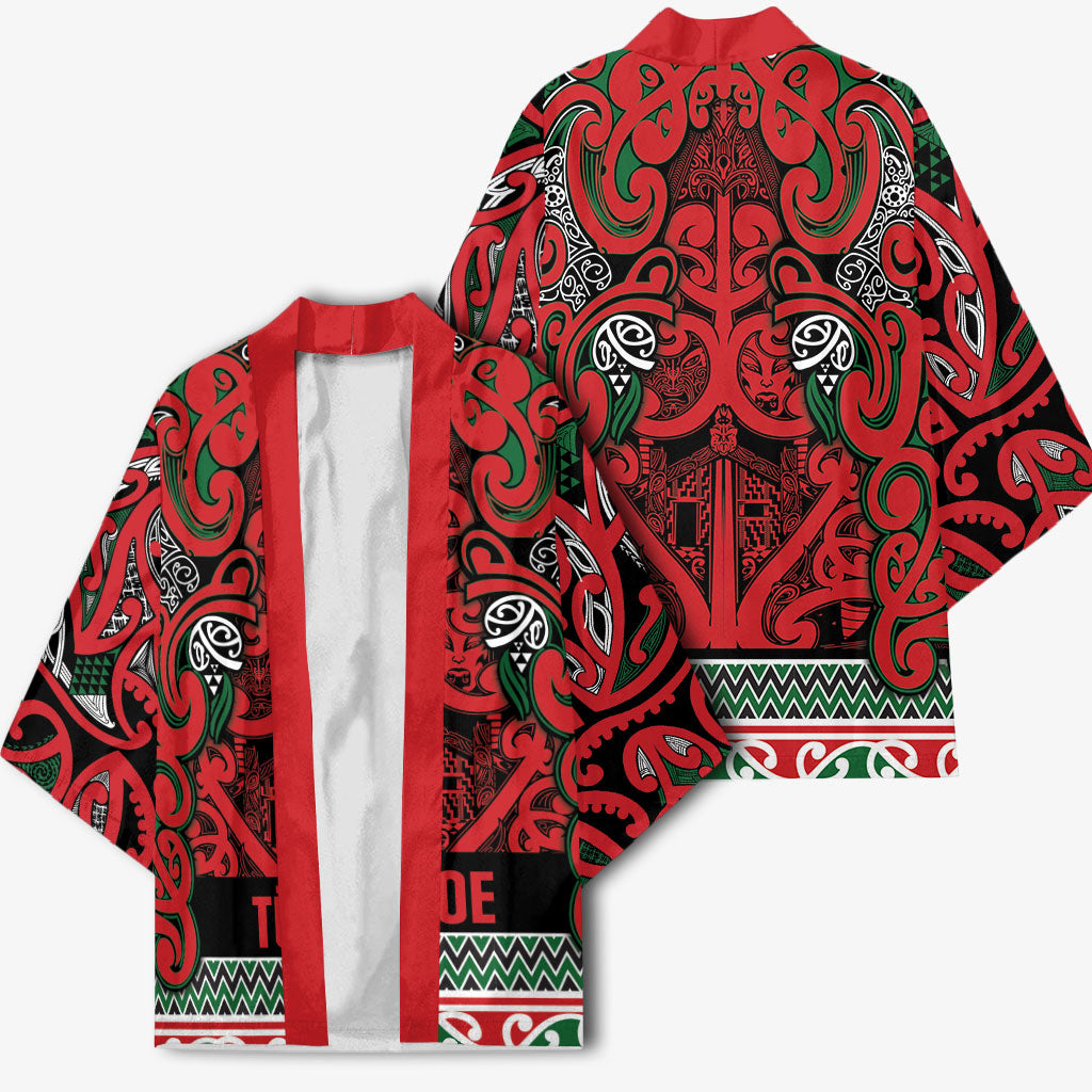 Aotearoa Iwi Tuhoe Kimono Maori Wharenui House Tribal Pattern LT9 - Polynesian Pride