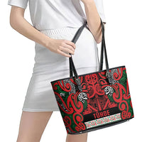 Aotearoa Iwi Tuhoe Leather Tote Bag Maori Wharenui House Tribal Pattern LT9 - Polynesian Pride