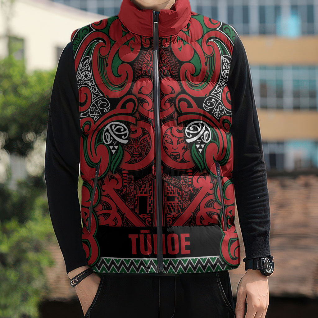 Aotearoa Iwi Tuhoe Sleeveless Puffer Jacket Maori Wharenui House Tribal Pattern LT9 - Polynesian Pride