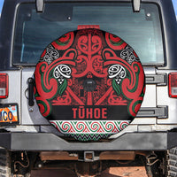 Aotearoa Iwi Tuhoe Spare Tire Cover Maori Wharenui House Tribal Pattern LT9 Green Red - Polynesian Pride