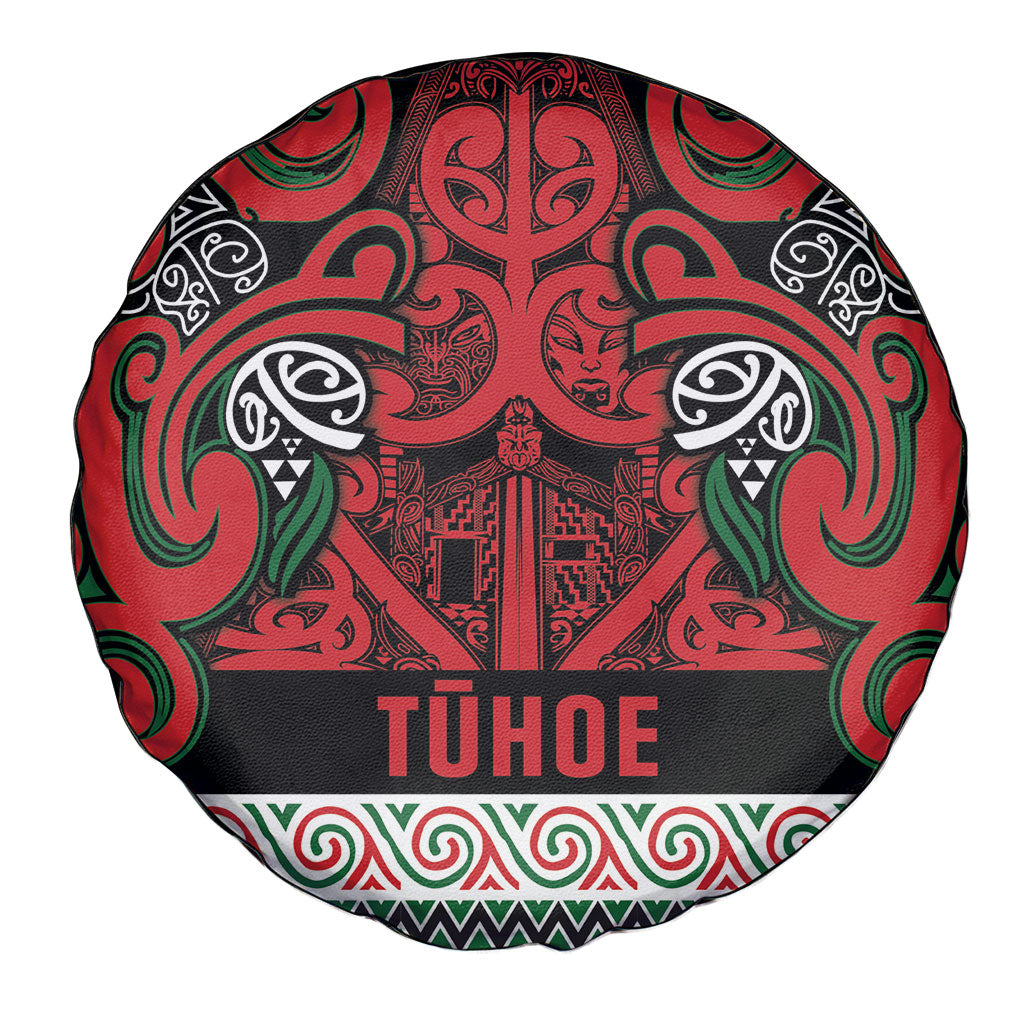Aotearoa Iwi Tuhoe Spare Tire Cover Maori Wharenui House Tribal Pattern LT9 - Polynesian Pride