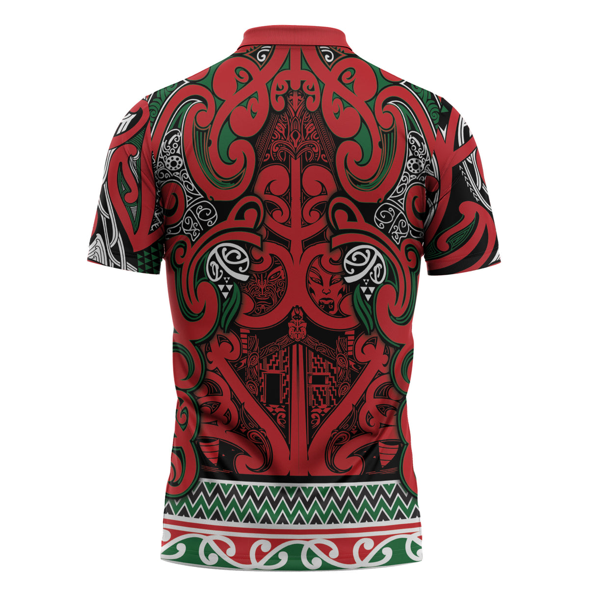 Aotearoa Iwi Tuhoe Zipper Polo Shirt Maori Wharenui House Tribal Pattern LT9 - Polynesian Pride
