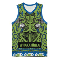 Aotearoa Iwi Whakatohea Basketball Jersey Maori Wharenui House Tribal Pattern LT9 Unisex Olive green - Polynesian Pride