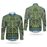 Aotearoa Iwi Whakatohea Couples Matching Puletasi and Long Sleeve Button Shirt Maori Wharenui House Tribal Pattern LT9 - Polynesian Pride