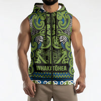 Aotearoa Iwi Whakatohea Sleeveless Zip Hoodie Maori Wharenui House Tribal Pattern LT9 - Polynesian Pride