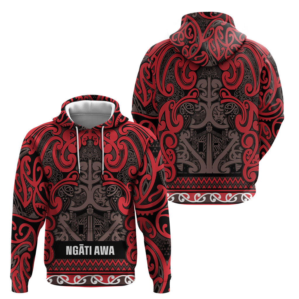 Aotearoa Iwi Ngati Awa Hoodie Maori Wharenui House Tribal Pattern LT9 - Polynesian Pride