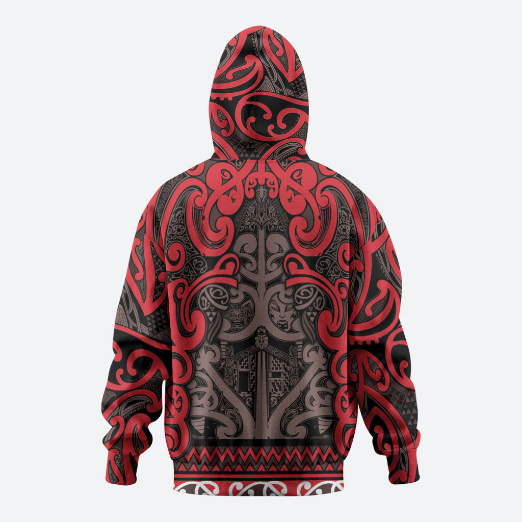 Aotearoa Iwi Ngati Awa Hoodie Maori Wharenui House Tribal Pattern LT9 - Polynesian Pride