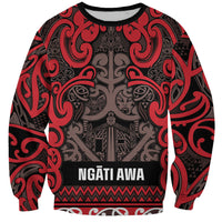 Aotearoa Iwi Ngati Awa Sweatshirt Maori Wharenui House Tribal Pattern LT9 Unisex Red - Polynesian Pride