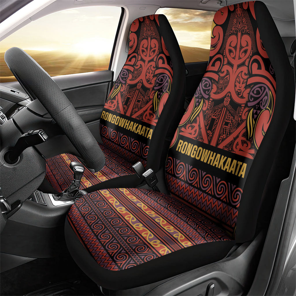 Aotearoa Iwi Rongowhakaata Car Seat Cover Maori Wharenui House Tribal Pattern LT9 - Polynesian Pride