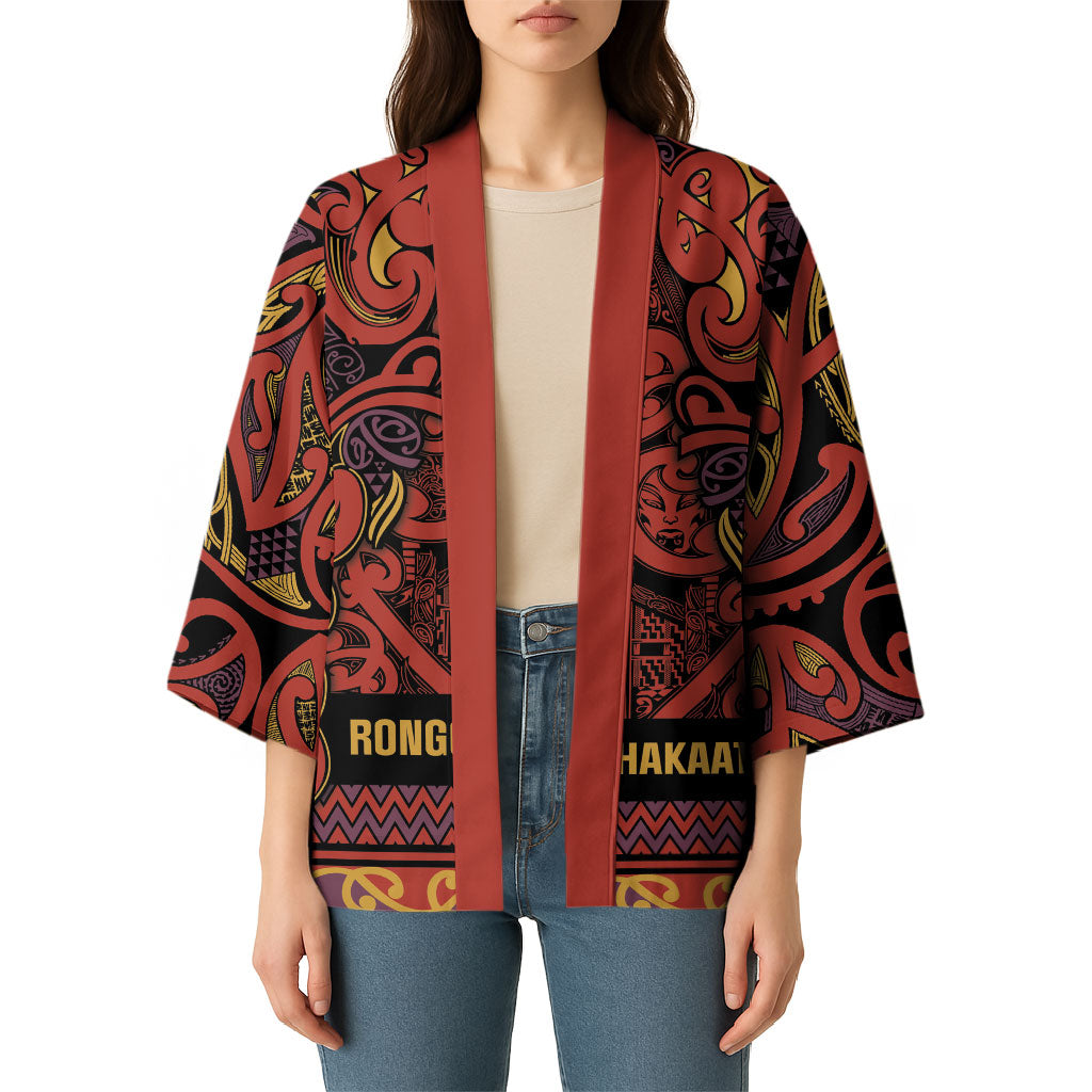 Aotearoa Iwi Rongowhakaata Kimono Maori Wharenui House Tribal Pattern LT9 - Polynesian Pride