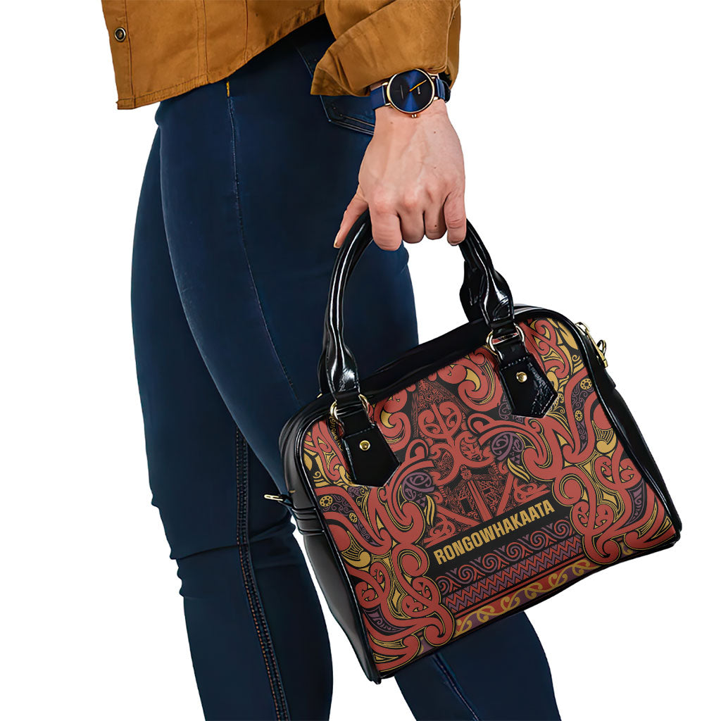 Aotearoa Iwi Rongowhakaata Shoulder Handbag Maori Wharenui House Tribal Pattern LT9 - Polynesian Pride