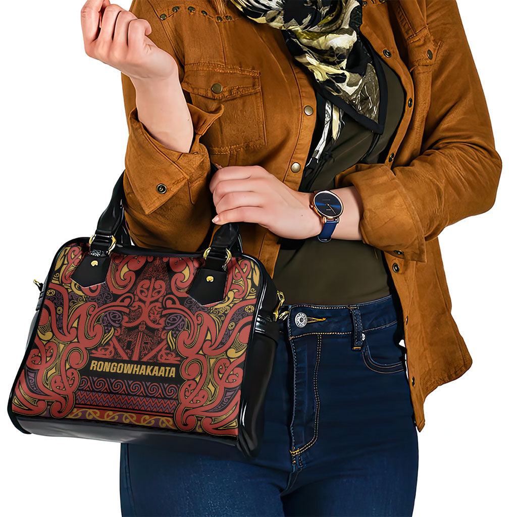 Aotearoa Iwi Rongowhakaata Shoulder Handbag Maori Wharenui House Tribal Pattern LT9 - Polynesian Pride