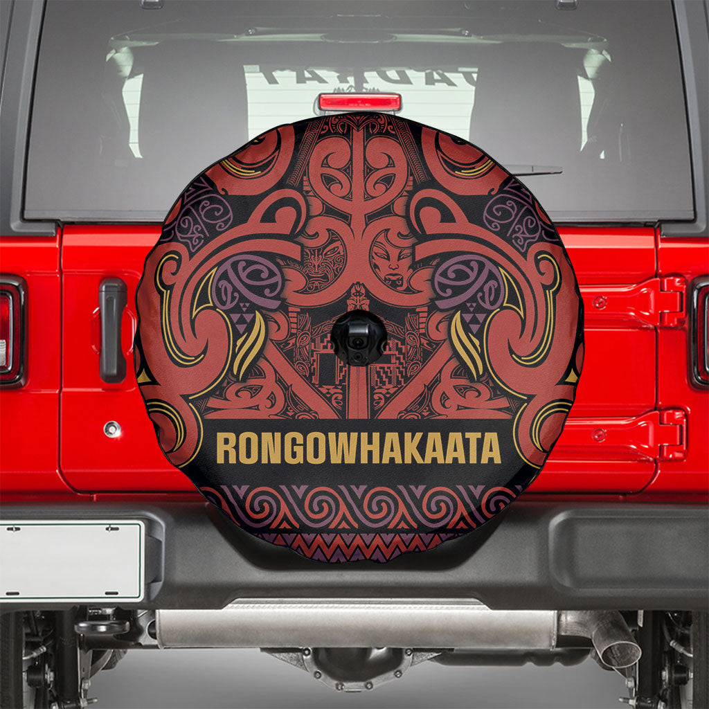 Aotearoa Iwi Rongowhakaata Spare Tire Cover Maori Wharenui House Tribal Pattern LT9 - Polynesian Pride