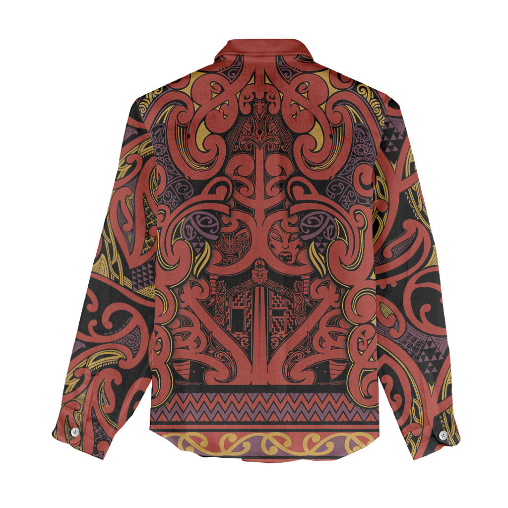 Aotearoa Iwi Rongowhakaata Women Casual Shirt Maori Wharenui House Tribal Pattern LT9 - Polynesian Pride