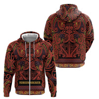 Aotearoa Iwi Rongowhakaata Zip Hoodie Maori Wharenui House Tribal Pattern LT9 - Polynesian Pride