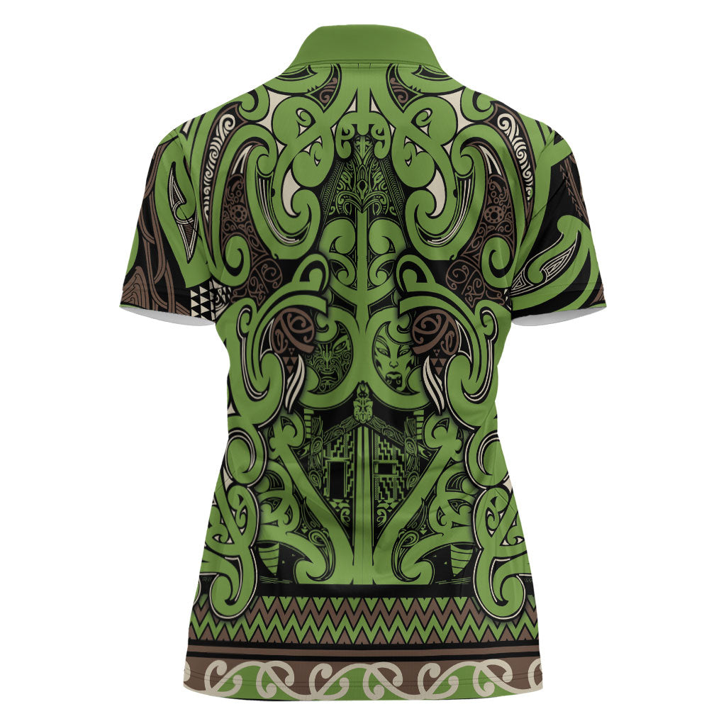 Aotearoa Iwi Ngati Raukawa Women Polo Shirt Maori Wharenui House Tribal Pattern LT9 - Polynesian Pride